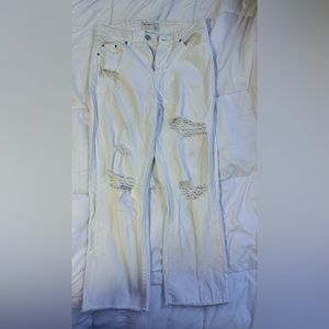 White ripped jeans
